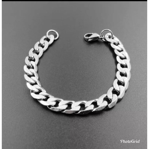 Mens Chain 316L Stainless Steel Bracelet Horsewhip - Picture 2 of 4